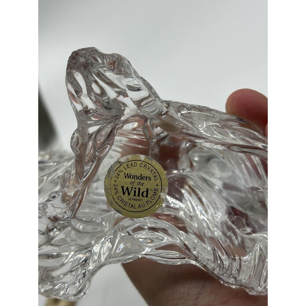 Wonders Of The Wild Crystal Panther Figurine 24% Lead Clear Germany Cat Decor - Picture 7 of 9